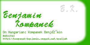 benjamin kompanek business card